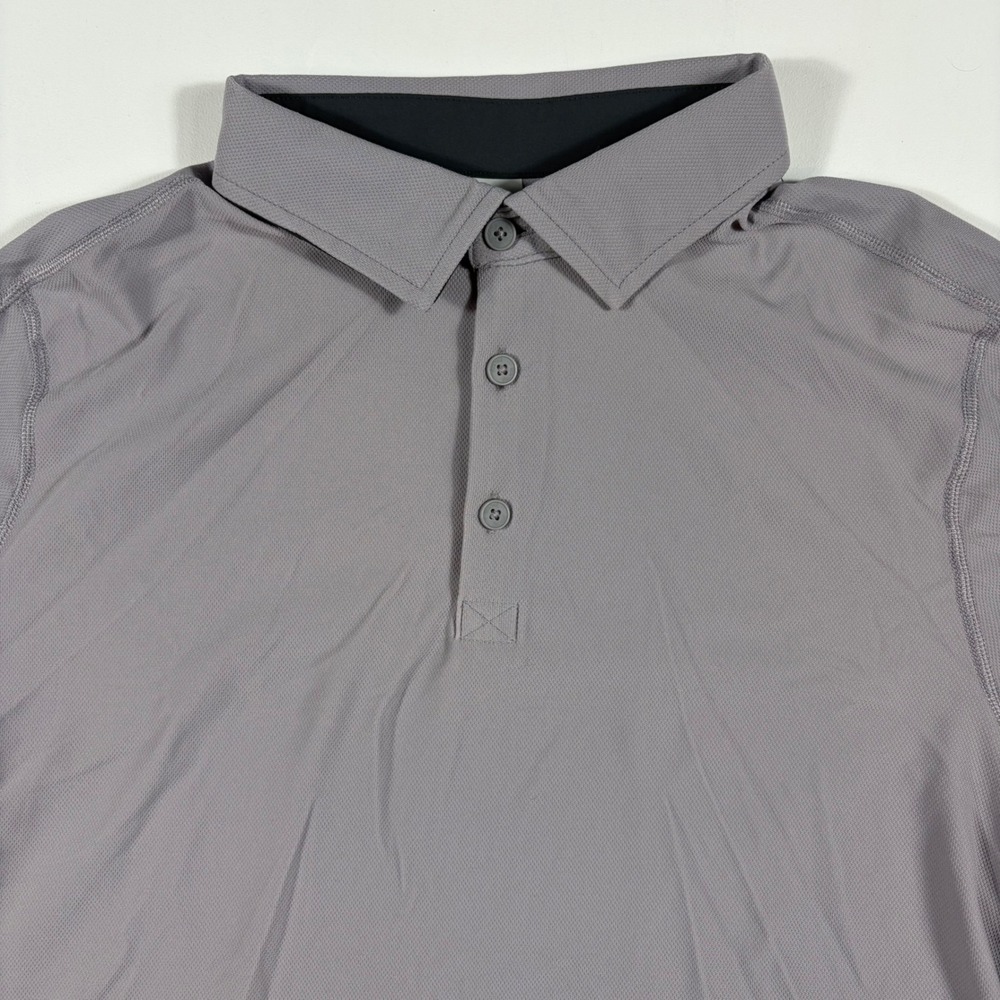 Rhone Polo Shirt Mens Large Short Sleeve Performance Stretch Gray